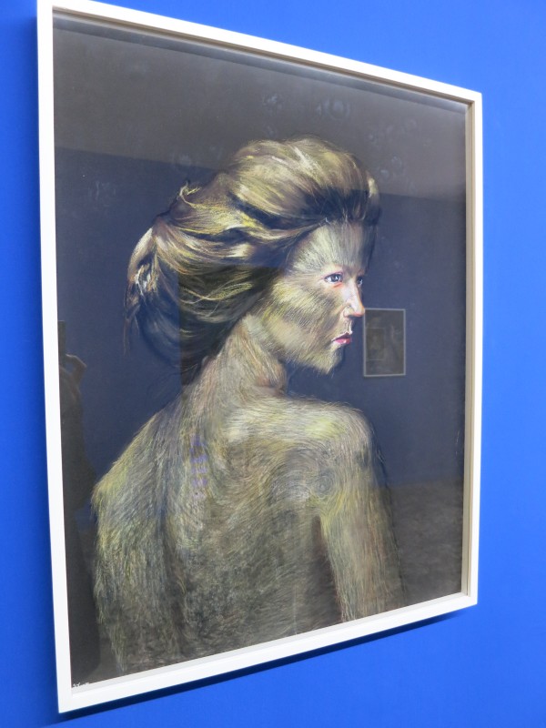 Wang Haiyang Skins 01, 2018 Pastel on Paper exhibition view at Capsule Shanghai