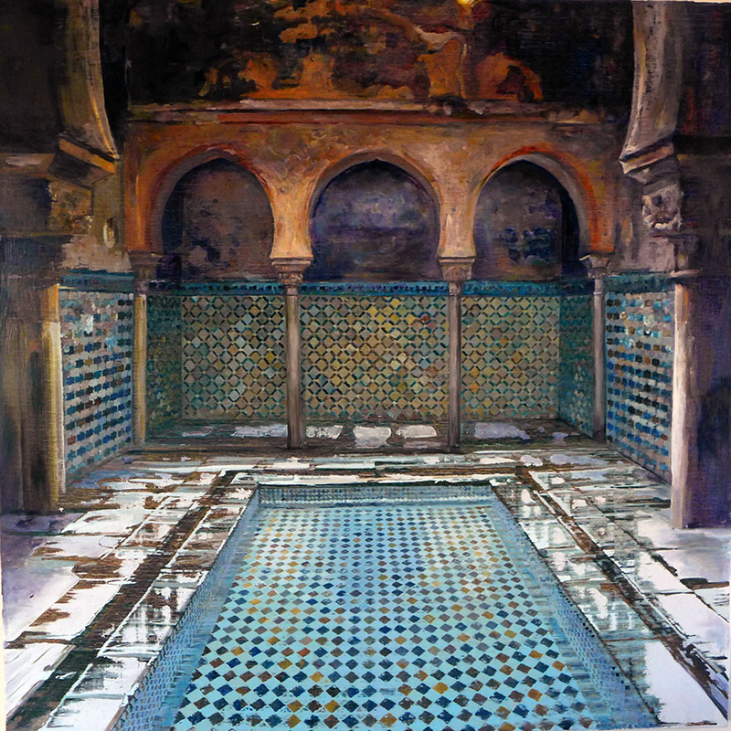 Yuan Yuan, Cold Pool, Oil on canvas, 125x125 cm, 2010